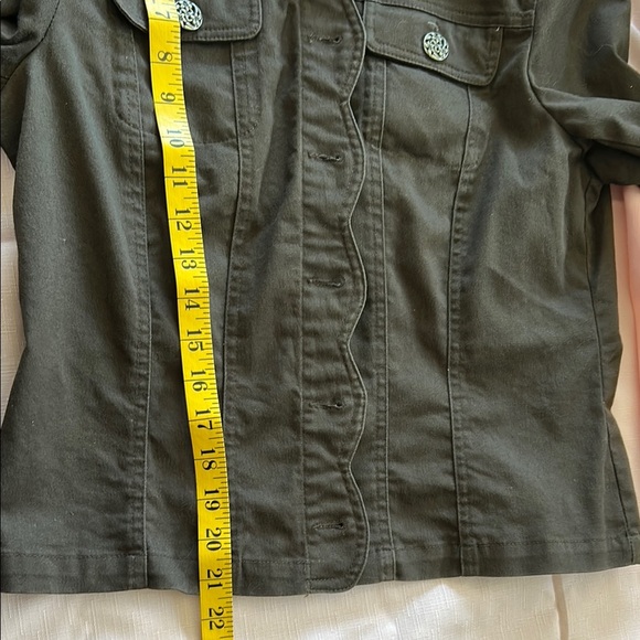 Tribal Dark Brown Jean Jacket with Decorative Silver Buttons - Picture 6 of 11